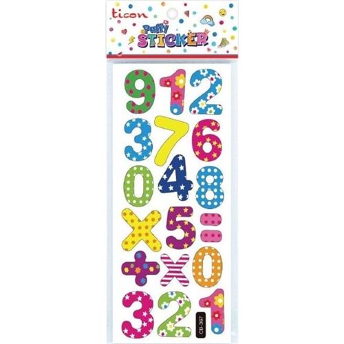 Ticon Puffy Sticker Rakam Tps-006/3 (1 Adet)