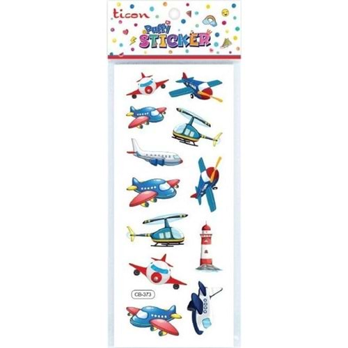 Ticon Puffy Sticker Uçak Tps-013/1 (1 Adet)