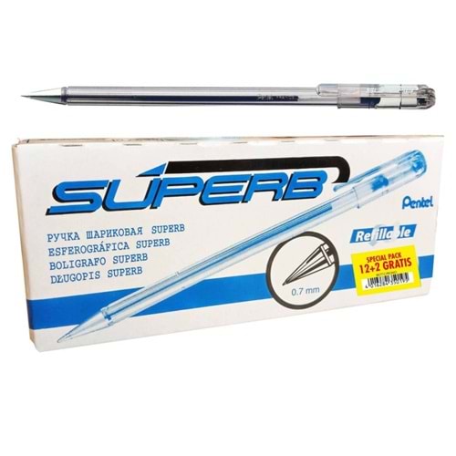 Pentel Roller Kalem Yağ Bazlı 0.7 MM Mavi