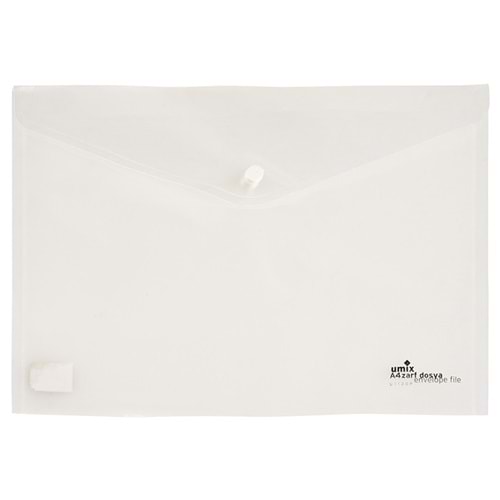 Umix Çıtçıtlı Zarf Dosya Şeffaf Eco Şeffaf U1120P-BE-ECO (1 Adet)