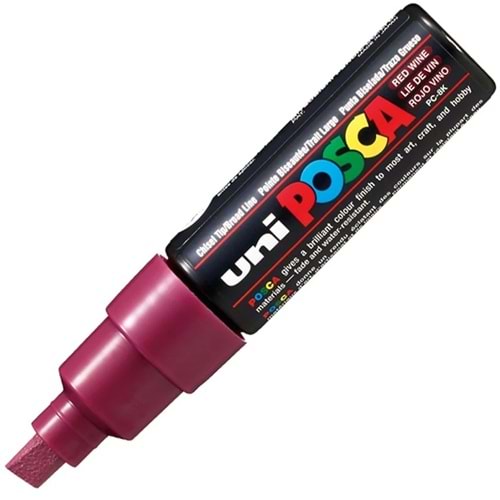 Uni-Ball Posca 8.0 Su Bazlı Poster Markörü Şarap Kırmızı PC-8K (1 Adet)