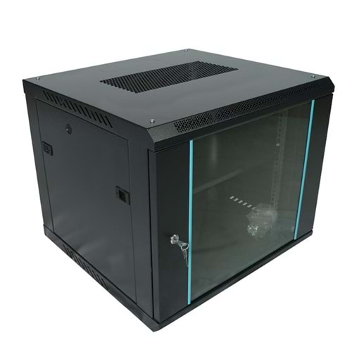 Racksan MT-6609S 9U Duvar Tipi Kabinet (500-600-600) Raf+Fan+Priz