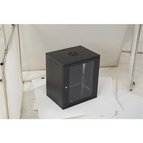 Racksan SE-6412S 12U Duvar Tipi Kabinet (600-530-400) Raf+Fan+Priz