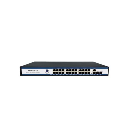 Nova NVC-PSE2422G 24 Port Poe+ 10-100 Mbps 2 Port 10-100-1000 Mbps Uplink 2 Port SFP Switch 300W