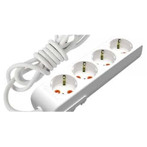 Mutlusan Rı-Tech 4lü Topraklı 1 Metre Grup Priz (001 175 410002 01 00)