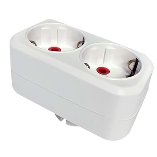 Mutlusan İkili Topraklı Fiş-Priz Düz Tip Beyaz (001 170 033006 00 00)