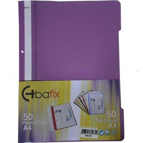 Bafix Telli Dosya Plastik XL Mor A4 (1 Adet)