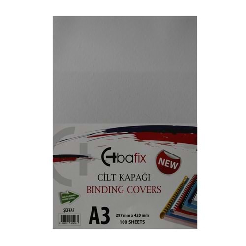 Bafix Cilt Kapağı Plastik Opak A3 160 MIC Şeffaf (1 Adet)