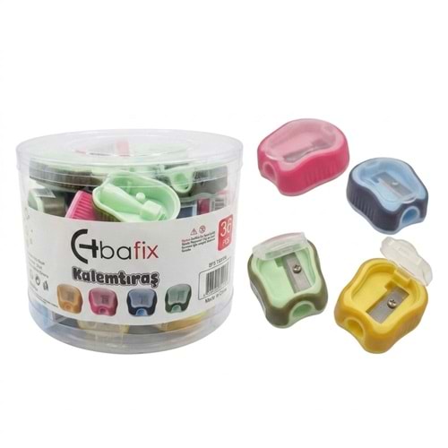 Bafix Kalemtıraş Kapaklı Pls. Kavanoz BFX-TS003B (1 Adet)
