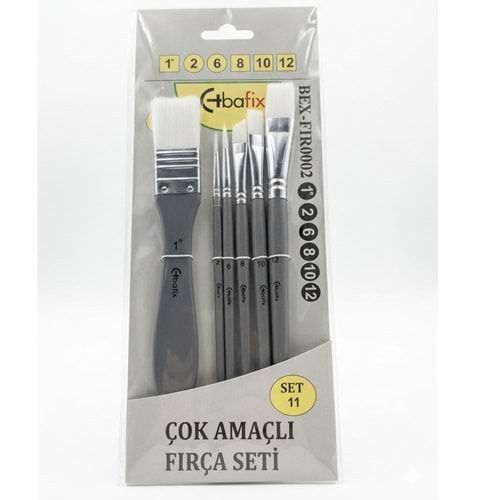 Bafix Fırça Seti Set-11 gri (1,2,6,8,10,12) 6 lı Bfx-Fır0002