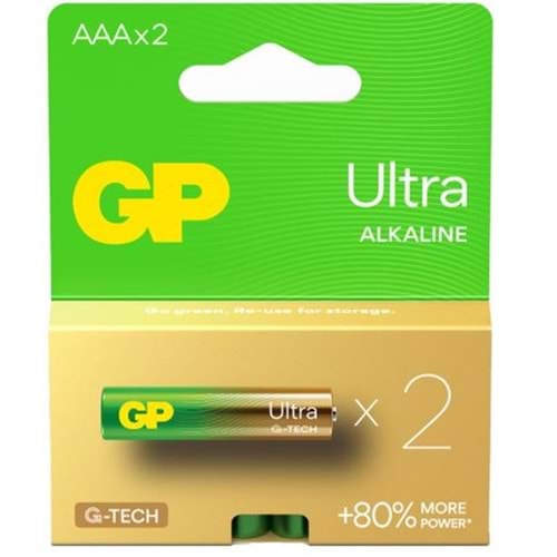 GP G-Tech LR03 AAA Boy Ultra Alkalin İnce Kalem Pil 2'li Paket GP24AU-2U2