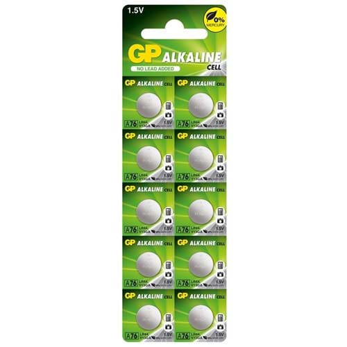 GP GPA76-2C10 LR44 AG13 Alkalin Düğme Pil 10'lu Paket
