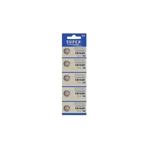 Supex CR1620-C5 3V Lityum Düğme Pil 5'li Paket