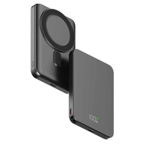 Snapron SNP-3020 Slim PD 22.5W Hızlı Şarj Lcd Ekran Magsafe 5000 mAh Powerbank