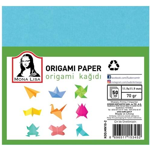 Mona Lisa Origami Kağıdı 9x9 70 GR 50 Yp