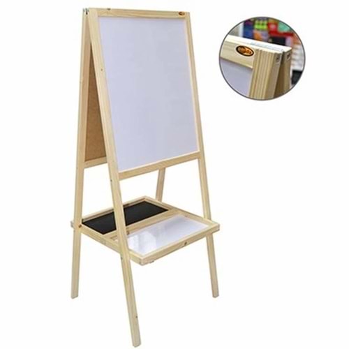Panda Öğrenci Tipi Ahşap Ayaklı Beyaz Siyah 40x50 PAN299
