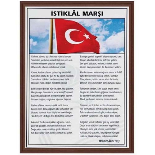Panda 50x70 İstiklal Marşı Mdf Çerçeveli PAN409