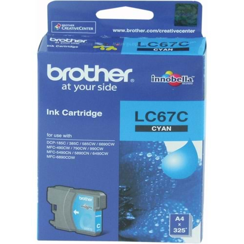 Brother LC-67C Cyan Mavi 325 Sayfa Kartuş DCP-185-385 MFC-490-615-790-795-990-5490-5890-6490-6890