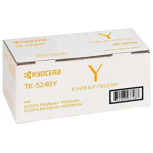 Kyocera TK-5240Y Yellow Sarı Orjinal Fotokopi Toneri Ecosys M5526cdn-5526cdw P5026cdn-5026cdw 3.000