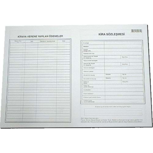 Altınyıldız Kira Kontratı 100 LÜ A3