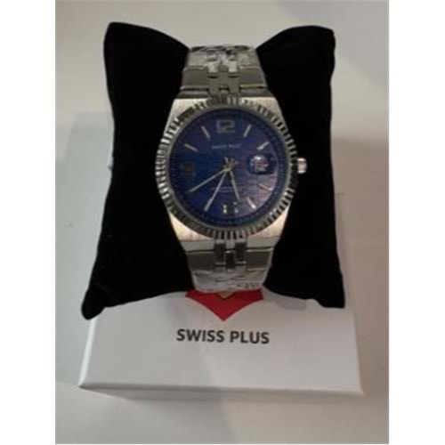 Swiss Plus Man Watch Premium Seri Model-1 ST3442AGS Blue-Silver(Kol Saati)