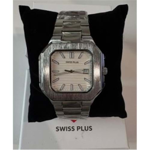 Swiss Plus Man Watch Premium Seri Model-8 RS23146 White-Silver(Kol Saati)