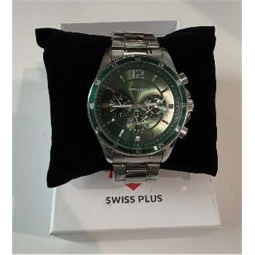 Swiss Plus Man Watch Basic Seri Model-2 ST3516AGS Green-Silver(Kol Saati)