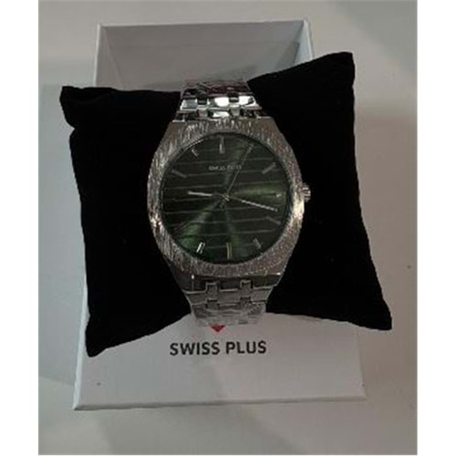 Swiss Plus Man Watch Basic Seri Model-5 ST2302AGP Green-Silver(Kol Saati)