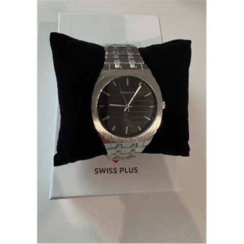 Swiss Plus Man Watch Basic Seri Model-6 ST2302AGP Black-Silver(Kol Saati)