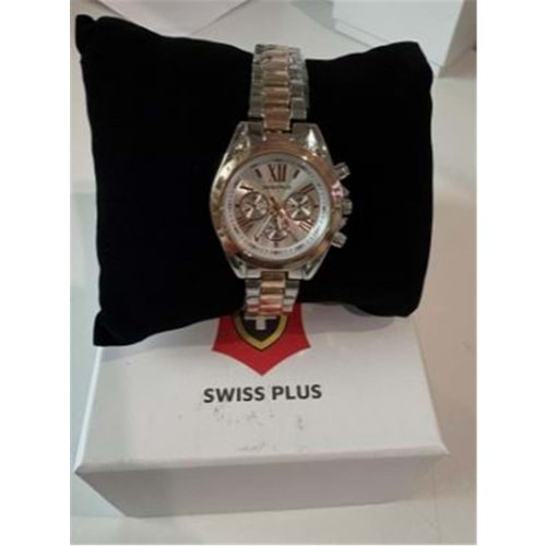 Swiss Plus Woman Watch Model-1 ST0730ABL Rose Gold-Silver(Kol Saati)