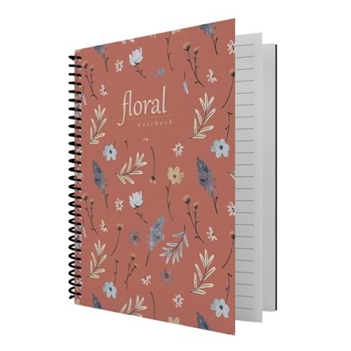 Dilman Defter Floral Serisi 16x22 80 YP Kareli 6405