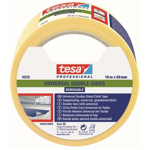 Tesa Halı Bantı İz Bırakmadan Sökülebilir 10mx50mm 04939