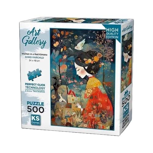Ks Games Puzzle 500 A Woman İn Red Kimono 20070