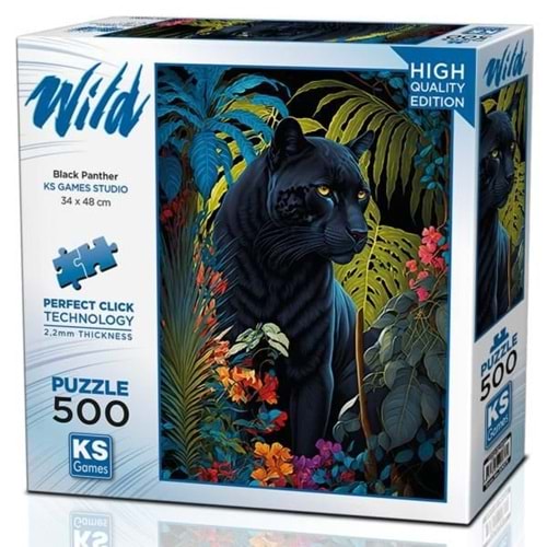 Ks Games Puzzle 500 Black Panther With A Tropical 20071