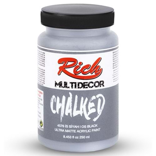 Rich Akrilik Boya Multi Decor Chalked 250 CC İs Siyah 4576