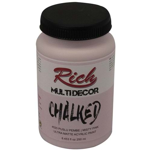 Rich Akrilik Boya Multi Decor Chalked 250 CC Puslu Pembe 4520