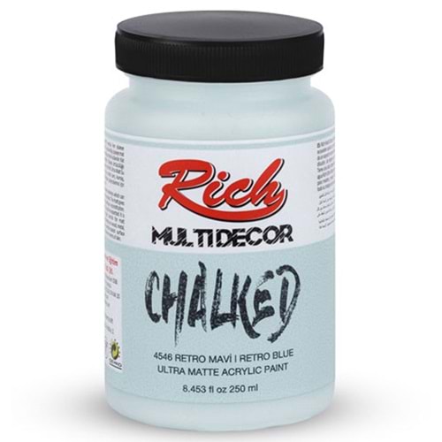 Rich Akrilik Boya Multi Decor Chalked 250 CC Retro Mavi 4546
