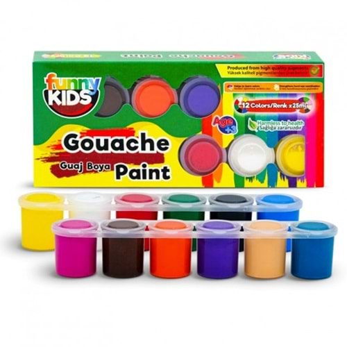 Funny Kids Guaj Boya 12 Lı Set 25 ML