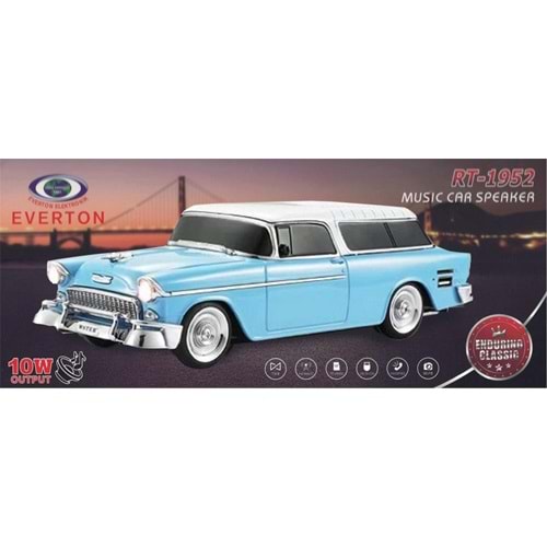 EVERTON RT-1952 Mavi Arabalı Bluetooth Fm-Usb-Tf-Aux Şarjlı Nostaljik Radyo