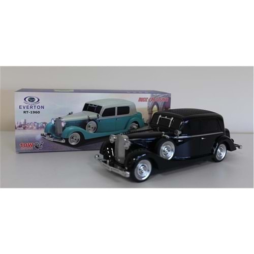 EVERTON RT-1960 Siyah Arabalı Bluetooth Fm-Usb-Tf-Aux Şarjlı Nostaljik Radyo