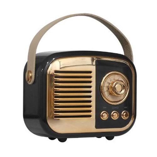 Mikado MD-24BT Echoes 3W 800mAh Siyah Usb+TF Kart+Bluetooth Destekli Klasik Retro Müzik Kutusu