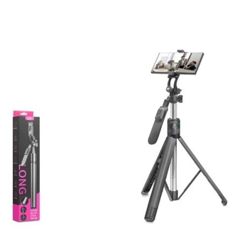 NODAR ND1050 Telefon Tripodu ve Selfie Çubuğu Seti Bluetooth Kumandalı 201 cm - Siyah