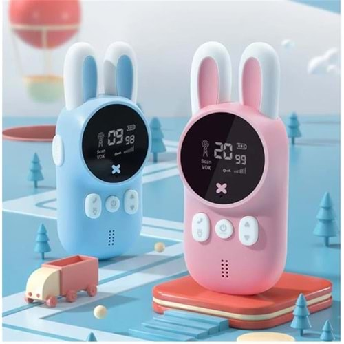 WowKids XJ11 Rabbit Çocuk Walkie Talkie Blue-Pink 1-3 Pmr Telsiz