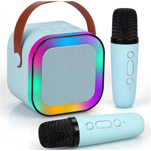 WowKids SY13 İki Mikrofonlu Mavi Karaoke Speaker