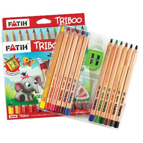 Fatih Kuru Boya Natural Üçgen Jumbo Triboo Tam Boy 12 Renk 33426