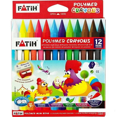 Fatih Mum Pastel Boya Polymer Crayons 12 Renk 50130/F