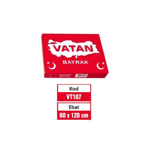 Vatan Bez Bayrak Türk %100 Polyester 80x120 VT107