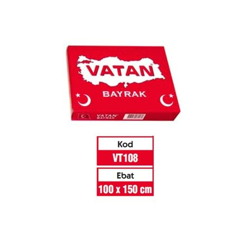 Vatan Bez Bayrak Türk %100 Polyester 100x150 VT108