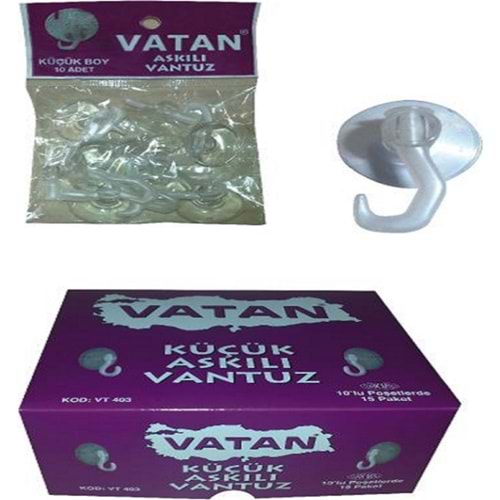 Vatan Vantuz Kancalı 10 Lu Küçük VT403