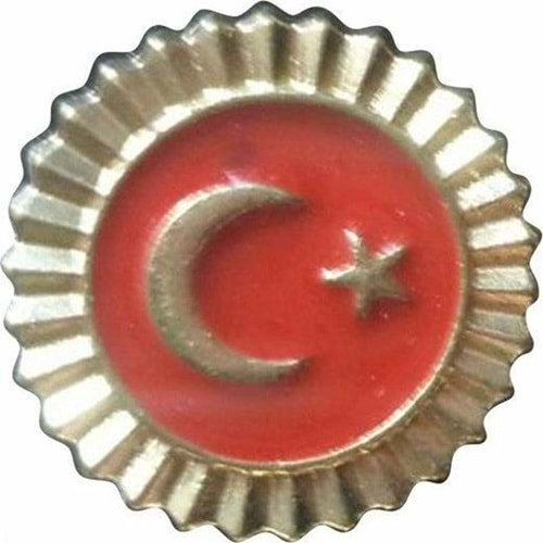 Vatan Rozet Türk Bayraklı Dipli Tırtıklı VT605 (1 Adet)